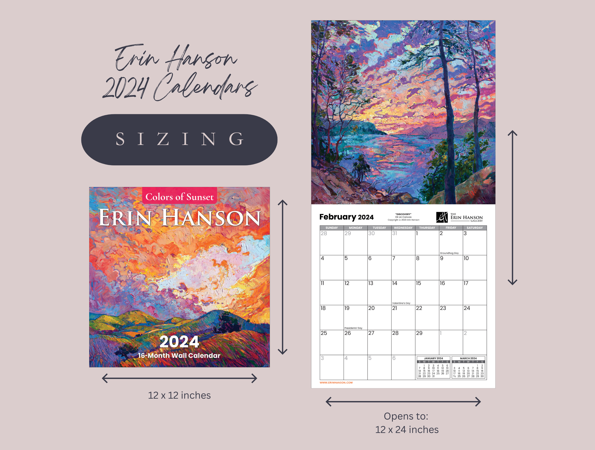 2024 Calendar - Painted Flowers Image 2